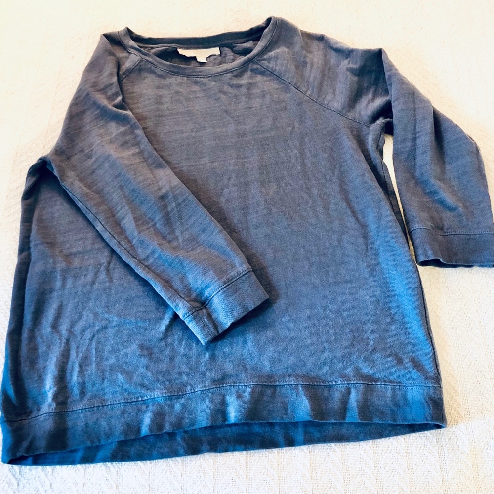 Preppy Blue Raglan Cotton Top 💜 Ann Taylor LOFT